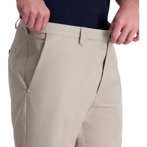 Haggar Cool Right Performance Flex Classic Fit Dress Pants Mens 34x29 Beige NEW - Picture 4 of 10